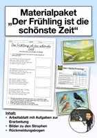 Vorschau - Arbeitsblätter - Materialpaket "Der Frühling ist die schönste Zeit" (Gedicht) - Deckblatt