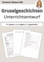 Vorschau - Stundenentwürfe - Unterrichtsentwurf Deutsch Gruselgeschichten - Deckblatt