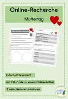 Vorschau - Arbeitsblätter - Online Recherche Muttertag - Deckblatt