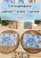 Aperçu - Jeux - Correspondance capitale sripte cursive, Océan - Page de couverture