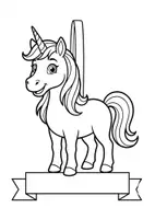 Vorschau - Mal- und Bastelvorlagen - Klassentier Girlande "Einhorn" für die Einhornklasse, zum Ausmalen - Seite 1