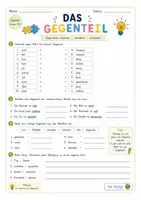 Vorschau - Arbeitsblätter - Adjektive Gegenteil finden - Arbeitsblatt Klasse 3+4 - Seite 1