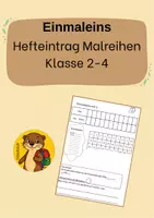 Vorschau - Arbeitsblätter - Hefteintrag / Übersicht Malreihen Einmaleins 1x1 - Deckblatt
