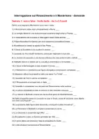 anteprima - Esercizi - Domande per interrogazione: Rinascimento e Manierismo - Pagina di copertina