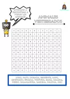 Vista previa - Hojas de trabajo - SOPA DE LETRAS ANIMALES VERTEBRADOS - página 1