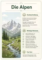 Vorschau - Poster - Lernkarte – Gebirge Europas – Geografie – Landschaften Europas 7. Klasse - Seite 2