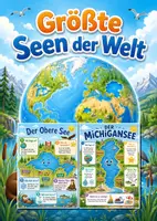 Vorschau - Poster - Lernkarte – Größte Seen der Welt – Sachunterricht – Erde und Wasser 3. Klasse - Deckblatt