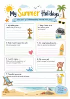 Vorschau - Arbeitsblätter - My Summer Holidays ☀️🏝️ - English Worksheet (Grades 5-8), Plans, Goals, Reflection - Deckblatt