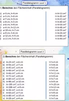 Vorschau - Arbeitsblätter - Klapptest- Parallelogramm Flächen Level 1 - Deckblatt