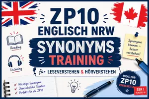 Vorschau - Arbeitsblätter - ZP10 Englisch NRW: Die wichtigsten Synonyme für Reading & Listening – Prüfungswortschatz trainieren - Deckblatt