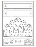 Vorschau - Mal- und Bastelvorlagen - Muttertag Bastelvorlage Krone Klasse 1–4 | 3 Kronen Motive (MAMA, Blumen, Tiara) | Muttertagsgeschenk Kinder - Seite 3