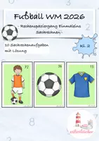 Vorschau - Arbeitsblätter - Einmaleins Sachrechnen Rechenspaziergang Fußball WM 2026 - Deckblatt
