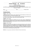Vorschau - Arbeitsblätter - Klausur - Evolution, Soay Schafe - Deckblatt