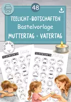 Vorschau - Mal- und Bastelvorlagen - Teelicht-Botschaften Vorlage MUTTERTAG und VATERTAG Basteln - Deckblatt