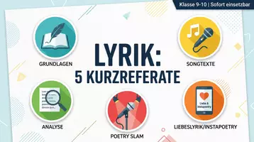 Vorschau - Arbeitsblätter - Aufgabenstellungen für Referate Lyrik - Deckblatt