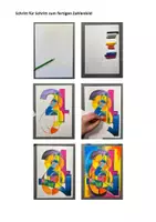 Vorschau - Arbeitsblätter - Versteckte Zahlen in Ölpastellkreide nach Jasper Johns - Seite 3