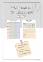 Vorschau - Arbeitsblätter - Wochenplan für Kinder mit ADHS - Deckblatt