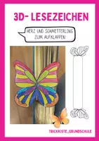 Vorschau - Mal- und Bastelvorlagen - 3D-Lesezeichen – Herz & Schmetterling zum Aufklappen 🦋❤️ - Deckblatt