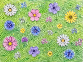 Vorschau - Arbeitsblätter - Kunstprojekt: Blumenwiese im Sommer - Seite 1