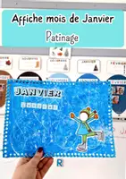 Aperçu - Matériel pour travaux manuels / dessin - Affiche Janvier, Le patinage - Page de couverture