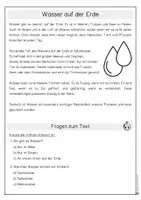 Vorschau - Arbeitsblätter - Sachtexte lesen Klasse 3 - Das Wasser - Seite 1