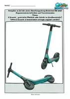 Vorschau - Arbeitsblätter - Aufgaben im Stil der neuen Abschlussprüfung Realschule BW 2027 Argumentatives Schreiben und Textverständnis Thema E‑Scooter – praktische Mobilität oder Gefahr im Straßenverkehr? - Deckblatt