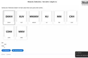 Vorschau - Arbeitsblätter - Römische Zahlzeichen - Interaktiv (1) H5P/Moodle/HTML - Deckblatt