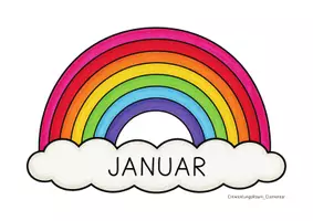 Vorschau - Poster - Geburtstagskalender für Kita & Schule | Regenbogen-Design + Geburtstagskrone - Seite 2
