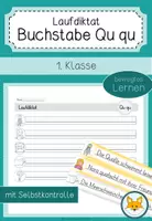 Vorschau - Arbeitsblätter - Laufdiktat Buchstabe Qu qu für die 1. Klasse - Deckblatt