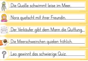 Vorschau - Arbeitsblätter - Laufdiktat Buchstabe Qu qu für die 1. Klasse - Seite 2