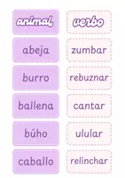 Vista previa - Tarjetas / Manipulativos - Voces de animales, animales- verbos sonido - página 2