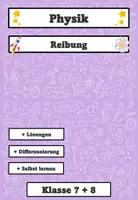 Vorschau - Arbeitsblätter - Reibung – Differenziertes PhET-Arbeitsblatt Klasse 7+8 (mit Lösung) - Deckblatt