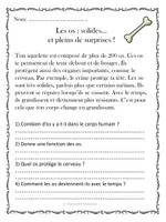 Aperçu - Feuilles d'exercices - Compréhension de lecture - Secrets du corps humain - Page 1