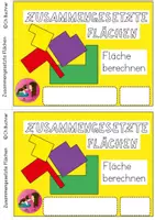 Vorschau - Arbeitsblätter - Arbeitsheft: Zusammengesetzte Flächen - Fläche berechnen - Seite 1