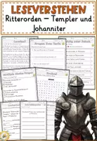 Vorschau - Arbeitsblätter - Ritterorden – Templer und Johanniter, Lesen und Verstehen Arbeitsblätter mit Lesetext, Fragen - Deckblatt