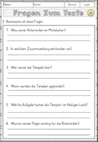 Vorschau - Arbeitsblätter - Ritterorden – Templer und Johanniter, Lesen und Verstehen Arbeitsblätter mit Lesetext, Fragen - Seite 3