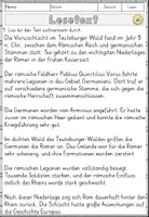 Vorschau - Arbeitsblätter - Varusschlacht im Teutoburger Wald, Lesen und Verstehen Arbeitsblätter mit Lesetext, Fragen - Seite 2