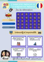 Aperçu - Jeux - L’INDICATIF PRÉSENT ET LE SUBJONCTIF PRÉSENT – Jeu de détonation - Page de couverture
