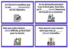 Aperçu - Jeux - L’INDICATIF PRÉSENT ET LE SUBJONCTIF PRÉSENT – Jeu de détonation - Page 3