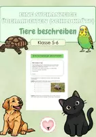 Vorschau - Arbeitsblätter - Tiere beschreiben - Deckblatt