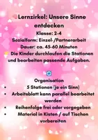 Vorschau - Arbeitsblätter - Lernzirkel: Die fünf Sinne entdecken (Klasse 2–4) | 5 Stationen & handlungsorientiert - Seite 1