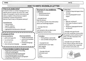 Vorschau - Merkblätter - How to write an email/a letter - Merkblatt (ZP10 geeignet) - Seite 1