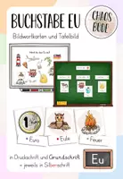 Vorschau - Präsentationen/Tafelbilder - Buchstabeneinführung Eu eu - Bildwortkarten und Tafelbilder - Deckblatt