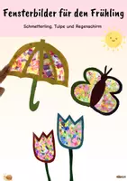 Vorschau - Mal- und Bastelvorlagen - Frühlingshafte Fensterbilder - Kreatives Bastelprojekt für Kinder - Deckblatt