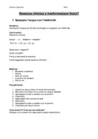 anteprima - Esperimenti - REAZIONE CHIMICA O TRASFORMAZIONE FISICA? - Pagina di copertina