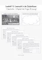 Vorschau - Arbeitsblätter - Leseheft 13: Lesenacht in der Zauberklasse (inkl. Lösung) - Deckblatt
