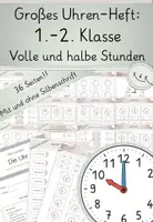 Vorschau - Arbeitsblätter - Uhr lesen lernen, Klasse 1–2: 36-seitiges Arbeitsheft! Volle und halbe Stunden - Deckblatt