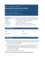 Vorschau - Stundenentwürfe - Materialpaket Lyrik & Gedichtanalyse: Naturlyrik, Romantik & Expressionismus - Seite 1