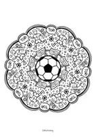 Vorschau - Arbeitsblätter - Fußball WM 2026 Mandalas - Doodle Ausmalbilder - Seite 2