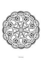 Vorschau - Arbeitsblätter - Fußball WM 2026 Mandalas - Doodle Ausmalbilder - Seite 3